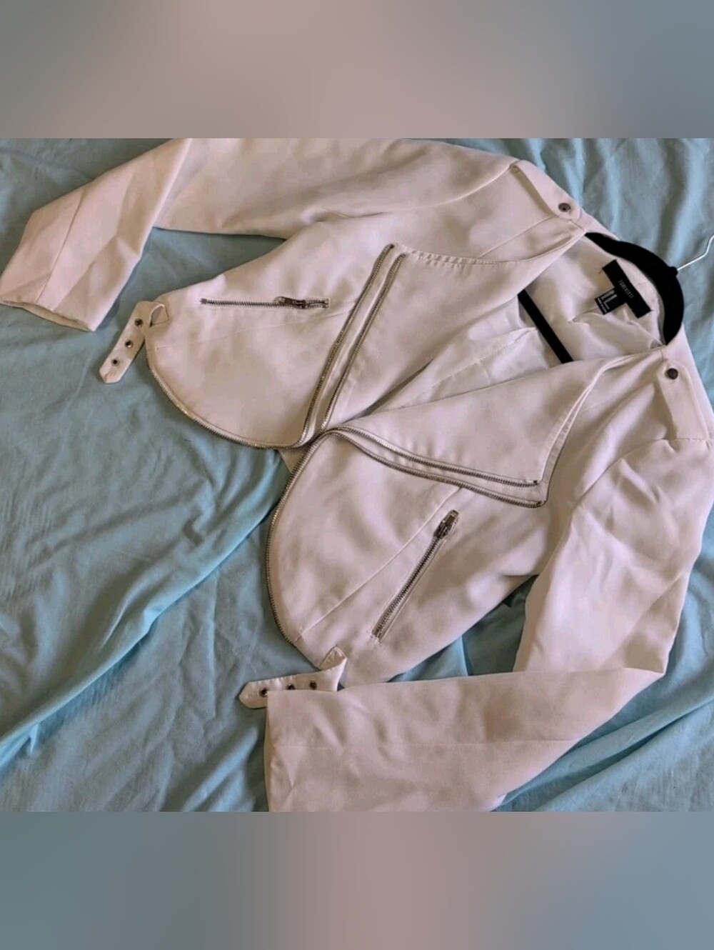 Forever 21 Pale Pink Faux Leather Moto Jacket